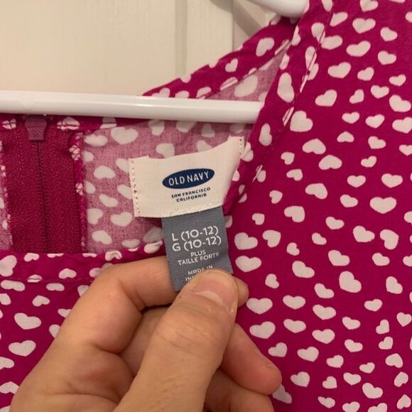 Old Navy pink and white heart dress size large - Picture 3 of 3